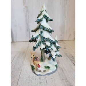 O'well vintage pine tree deer woods Cardinal village accessory Xmas